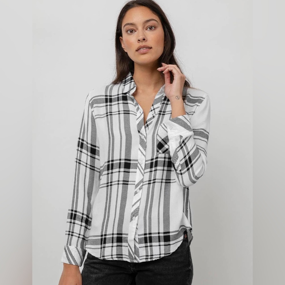 NWOT Rails collard plaid Hunter shirt